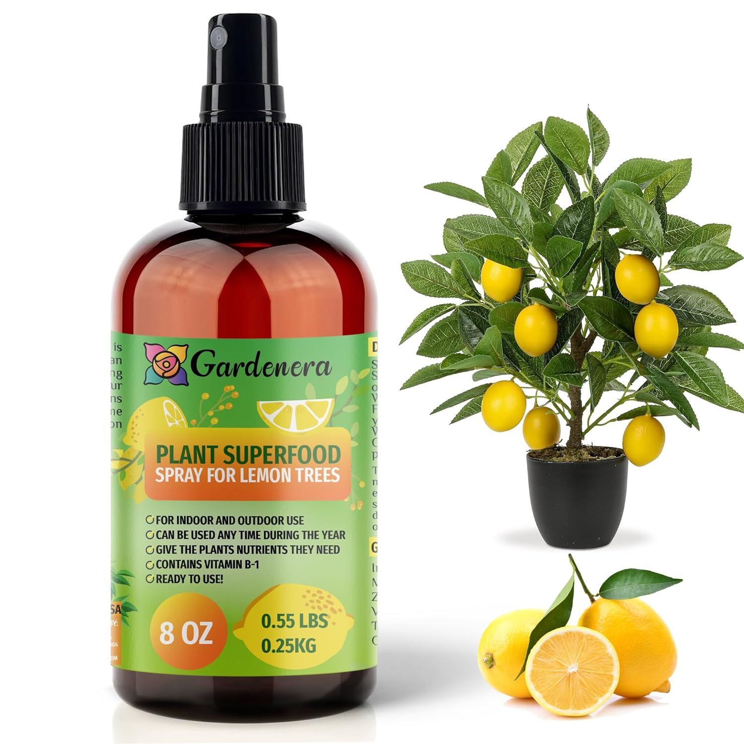 Plant Superfood for LEMON TREE with B1 Vitamin, Glucose and Essential Minerals - Organic Plant Food Fertilizer for Indoor & Outdoor LEMON Trees Care - 8oz