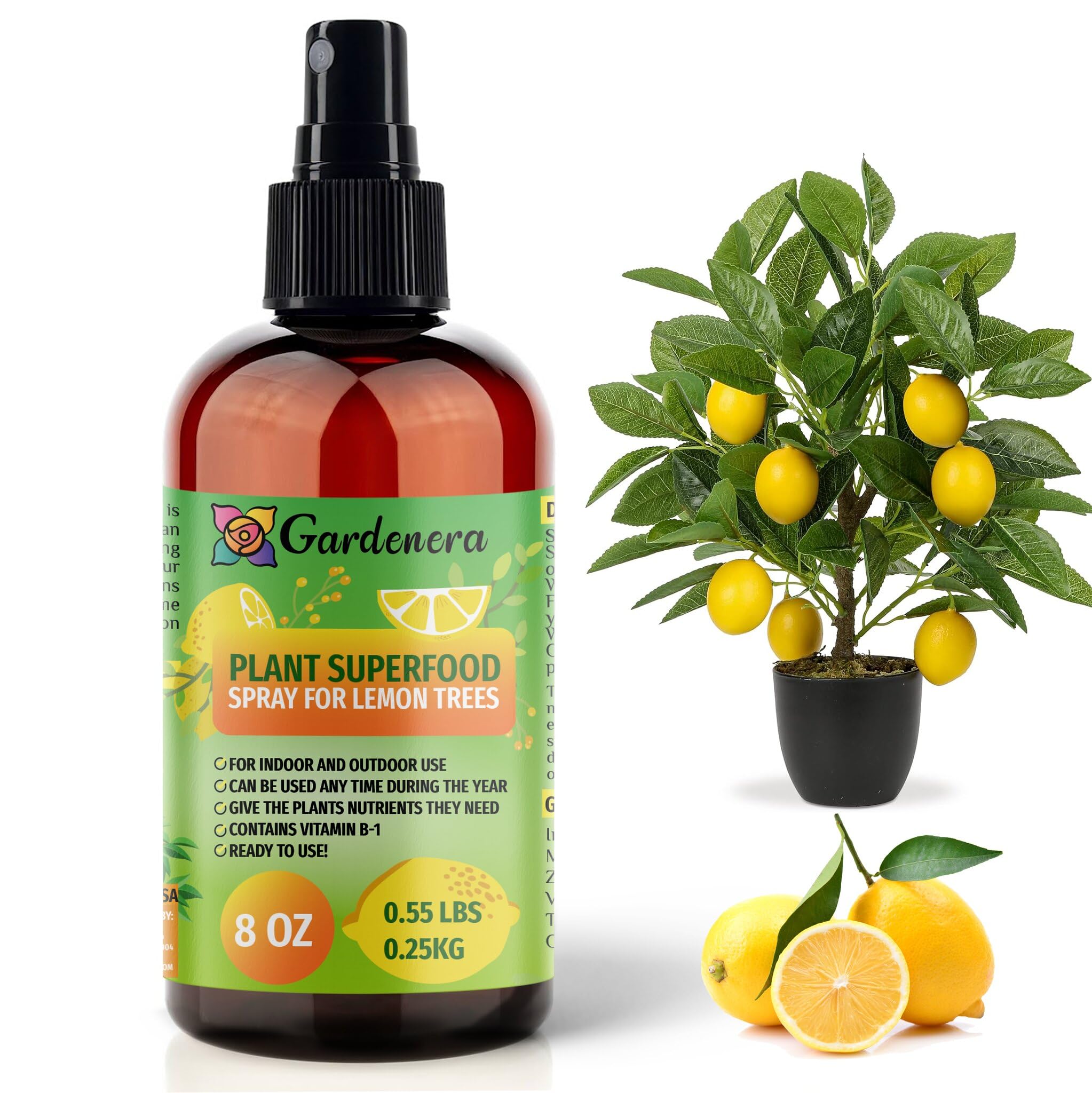 Plant Superfood for LEMON TREE with B1 Vitamin, Glucose and Essential Minerals - Organic Plant Food Fertilizer for Indoor & Outdoor LEMON Trees Care - 8oz