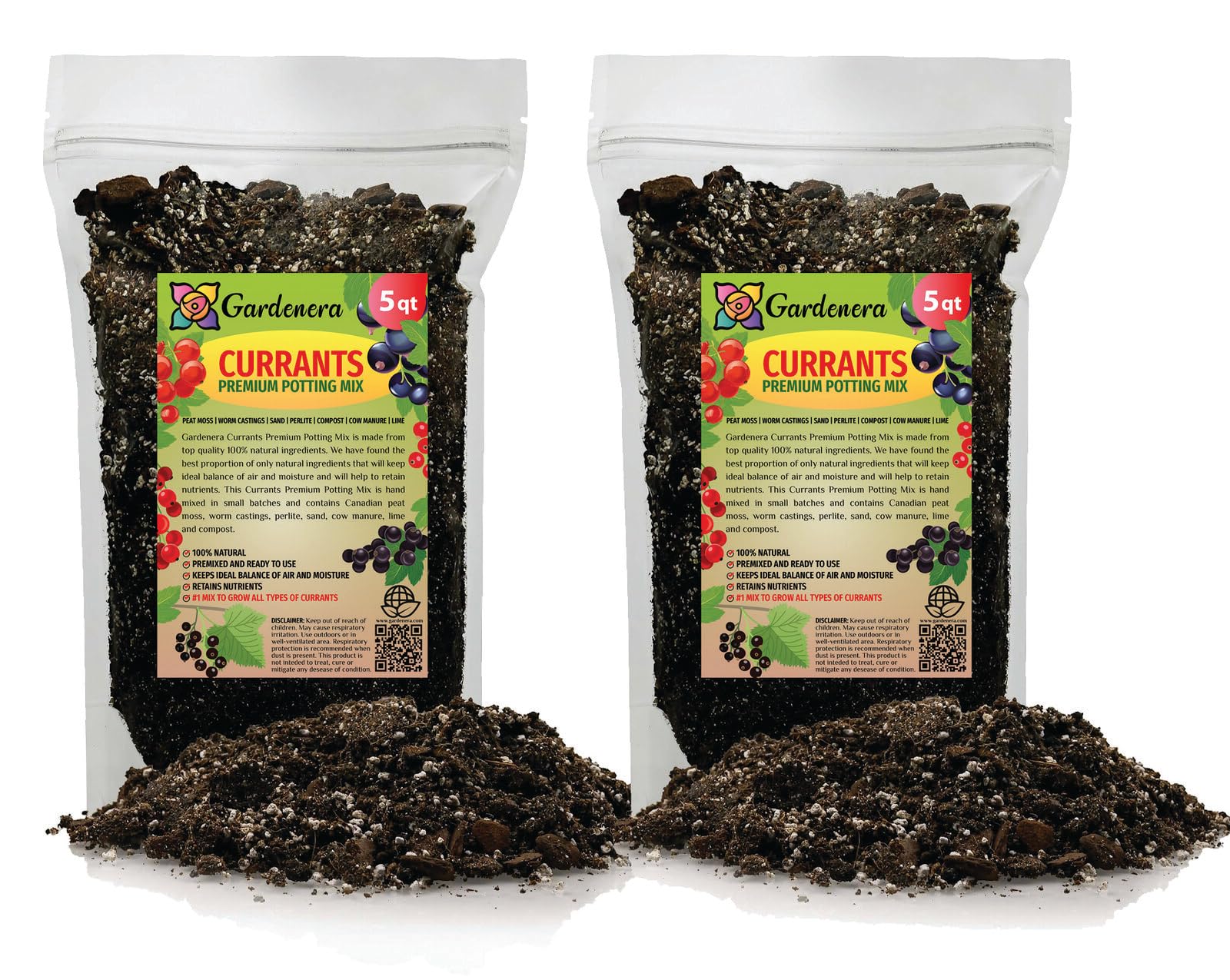 GARDENERA Premium Currant Plant Potting Soil Mix - Perfect Balance of Nutrients, Drainage, and Aeration for Thriving Currant Plants - 10 QUARTS