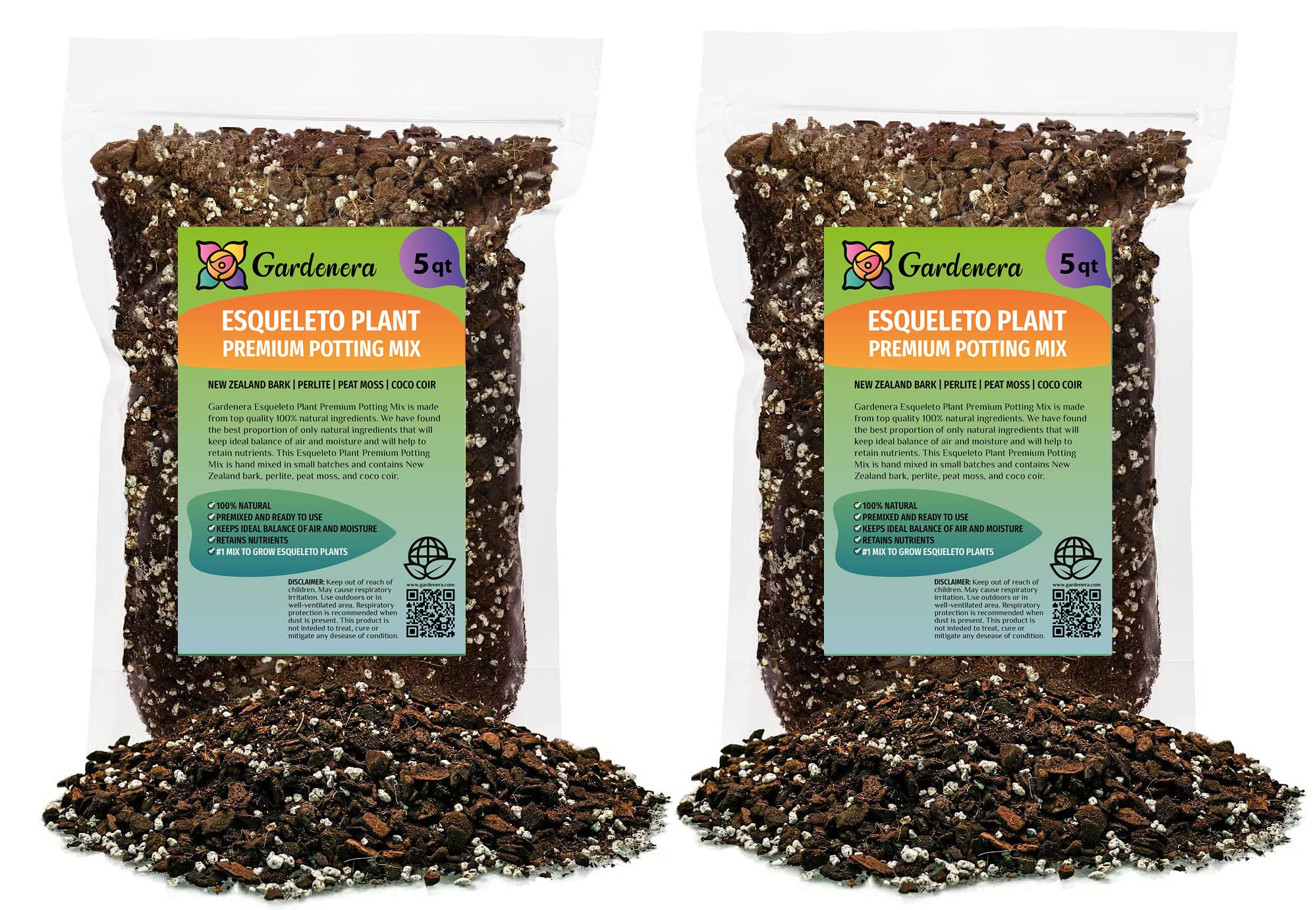 PREMIUM Monstera Esqueleto Soil Mix - Trusted by Experts for Strong and Healthy Plants by Gardenera - 20 Quart (4 Bags of 5 Quart)