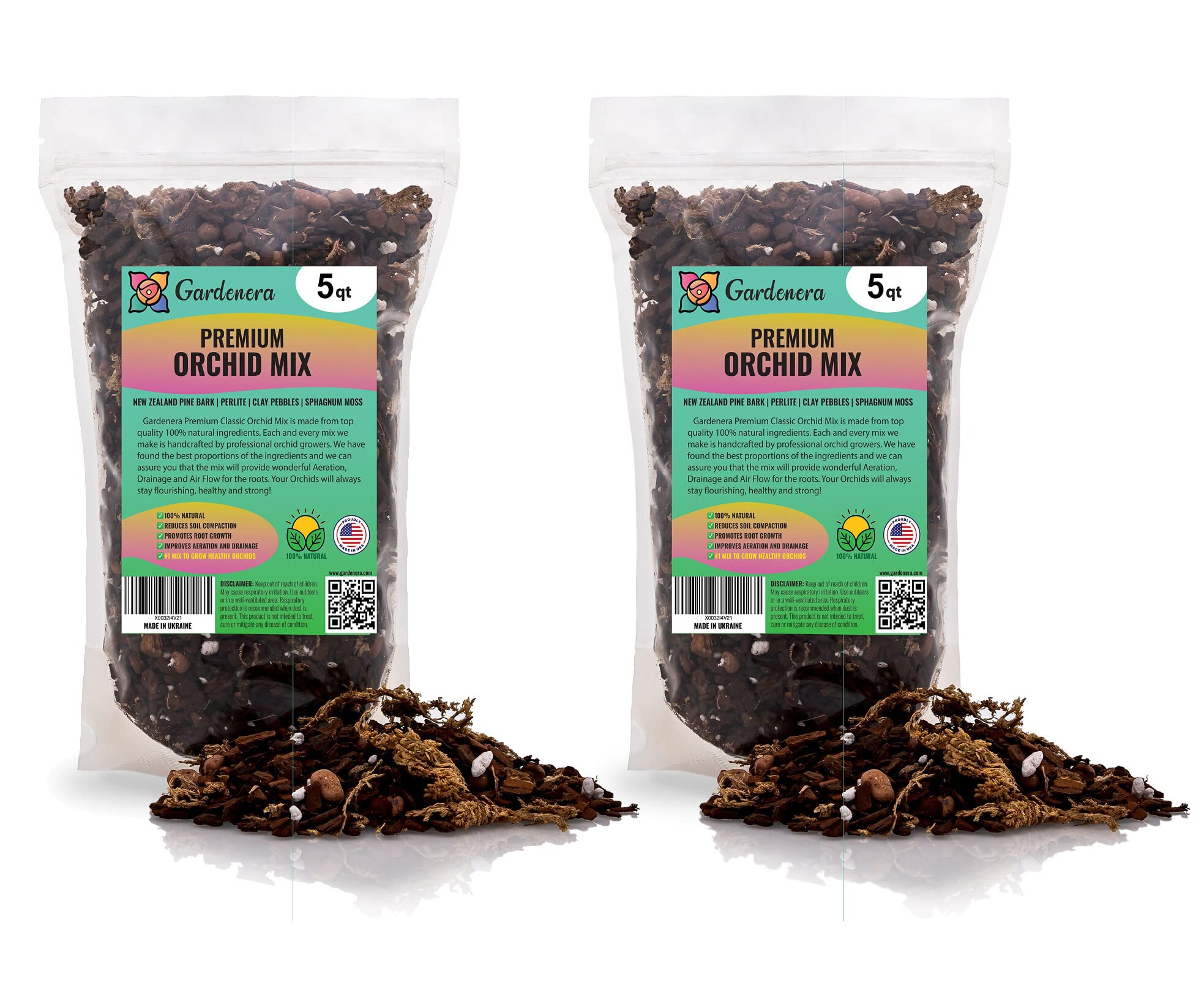 orchid mix for philodendron Organic Premium Orchid Soil Mix by Gardenera - Hand Mixed Classic Sphagnum Moss Potting Soil Mix - for Phalaenopsis Orchid