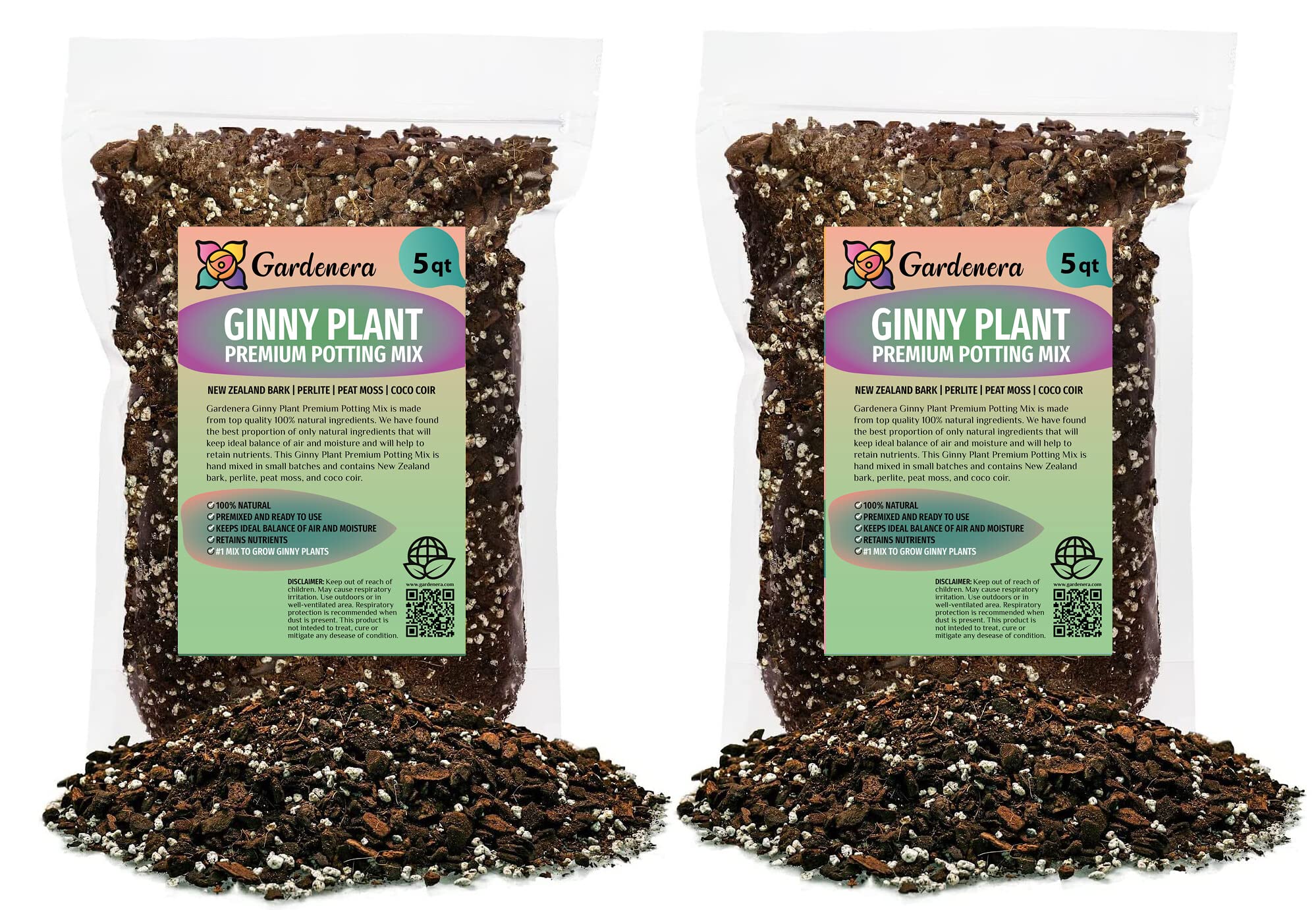 PREMIUM Monstera Ginny Potting Soil - Enhances Aeration and Drainage for Optimal Growth by Gardenera - 3 Quart