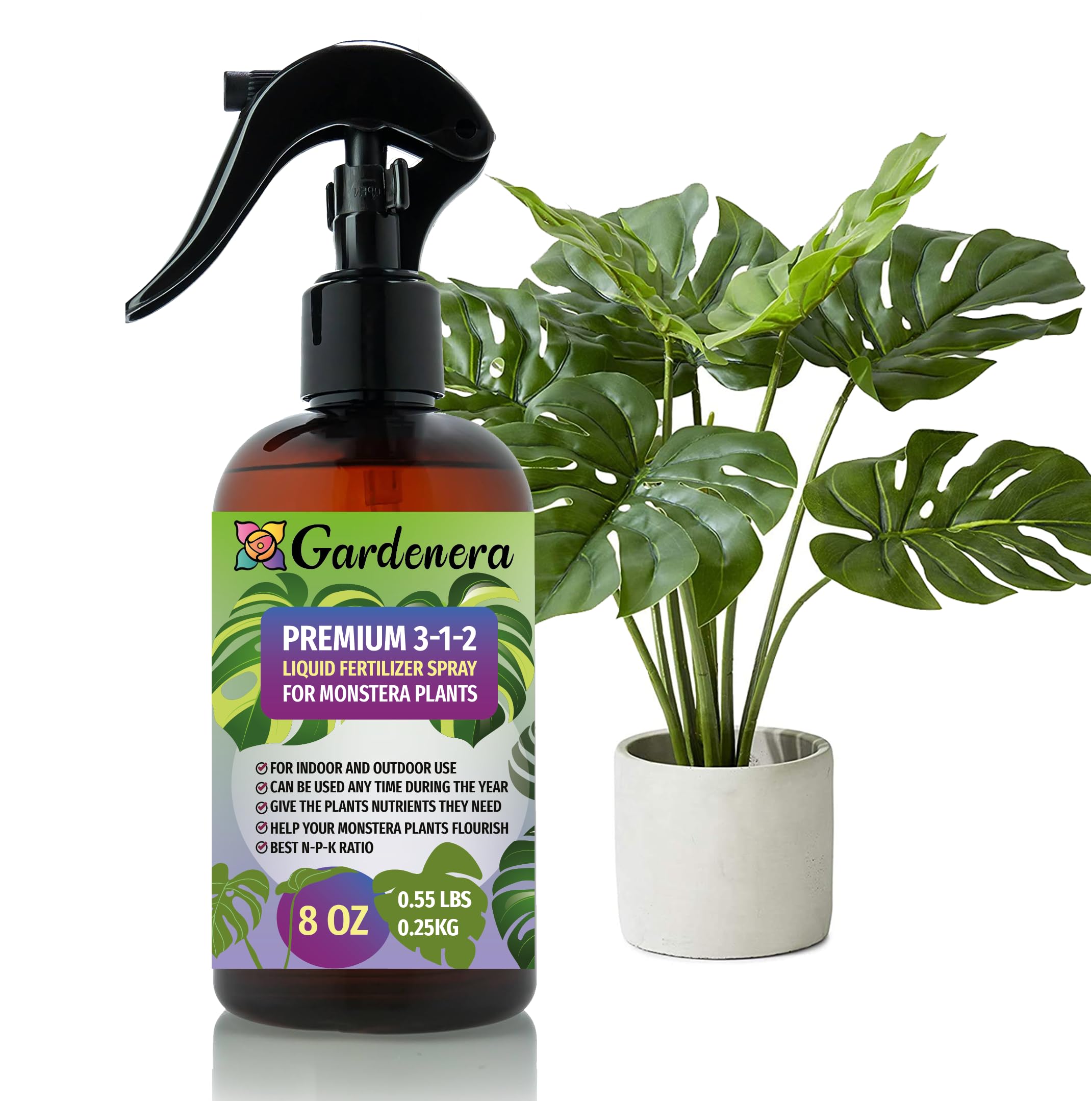 fertilizer for monstera plant Gardenera Professional MONSTERA Spray Fertilizer Mist for Home Gardening | 3-1-2 Gentle Blend Mist for Healthy Leaves & Growth