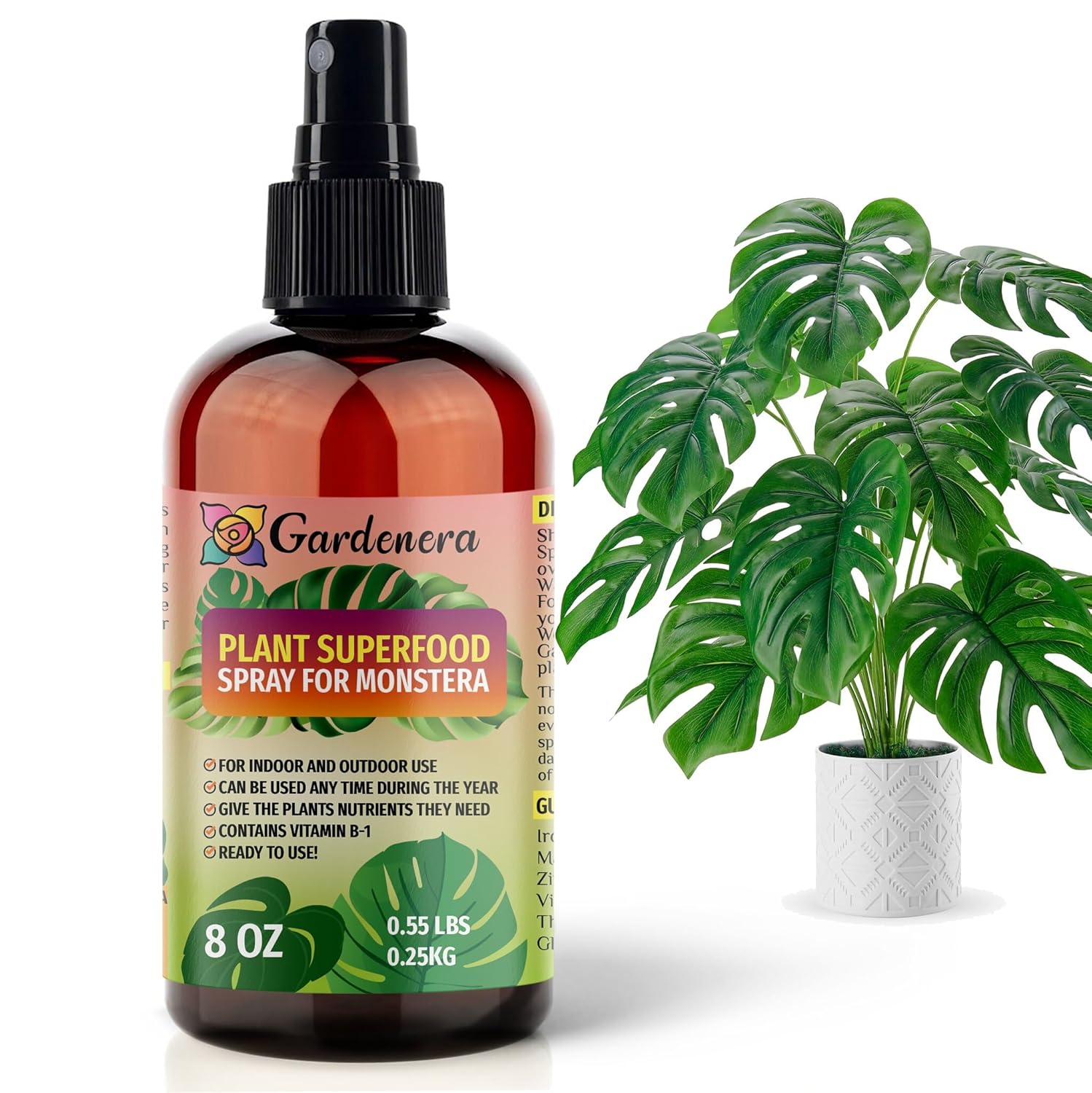 Plant Superfood for MONSTERA Plants with B1 Vitamin, Glucose and Essential Minerals - Organic Plant Food Fertilizer for Indoor & Outdoor MONSTERA Plant Care - 8oz