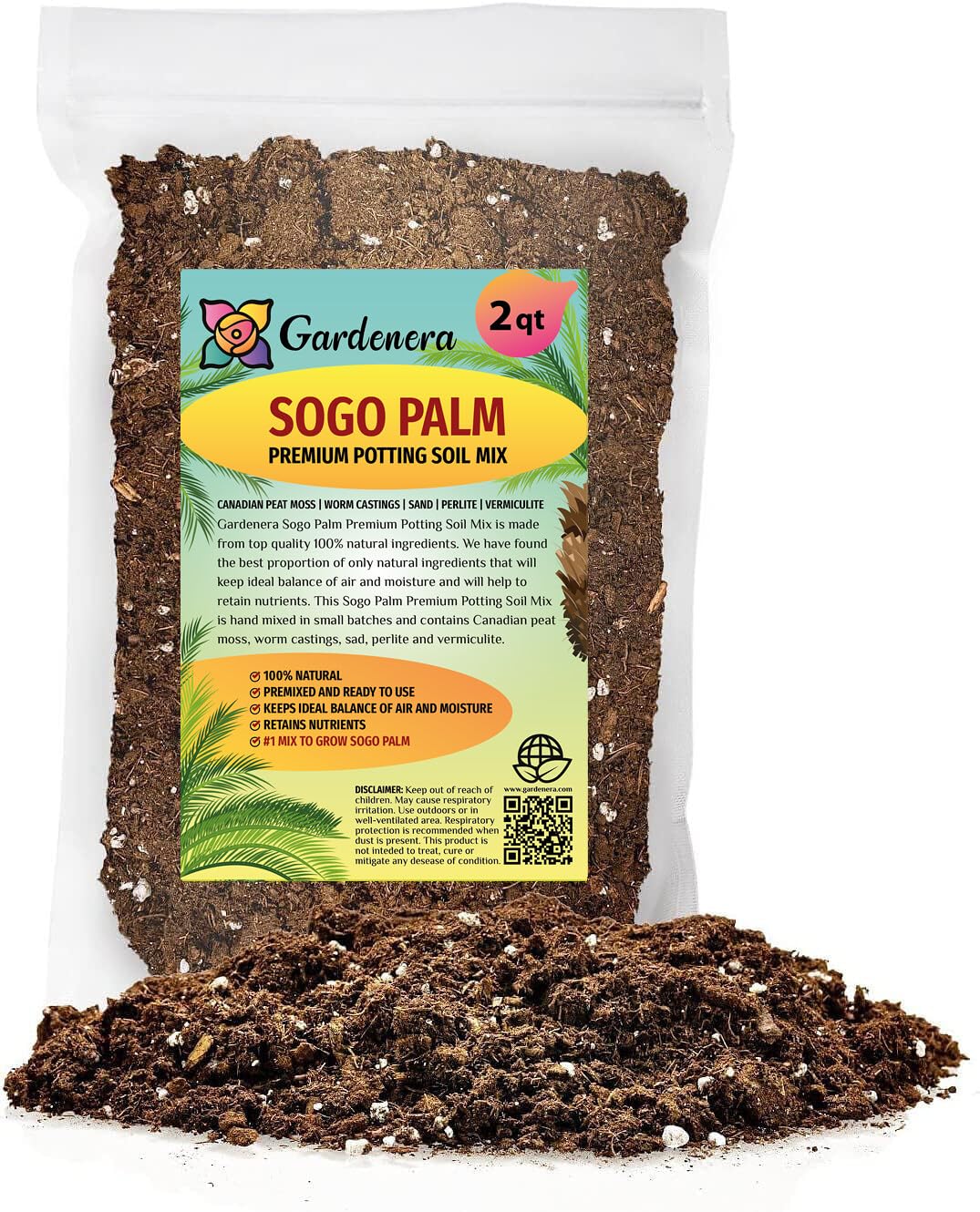 best soil for palm plant Gardenera Sogo Palm Plant Potting Soil - All-Natural Blend for Thriving Sogo Palm Plants - Boosts Root Health and Distinctive Form
