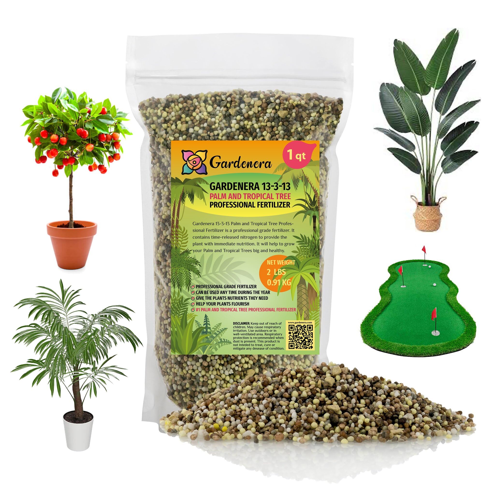 tropical house plant fertilizer GARDENERA Professional 13-3-13 Super Palm and Tropical Ornamental Fertilizer - Perfect Food for Landscape Plants