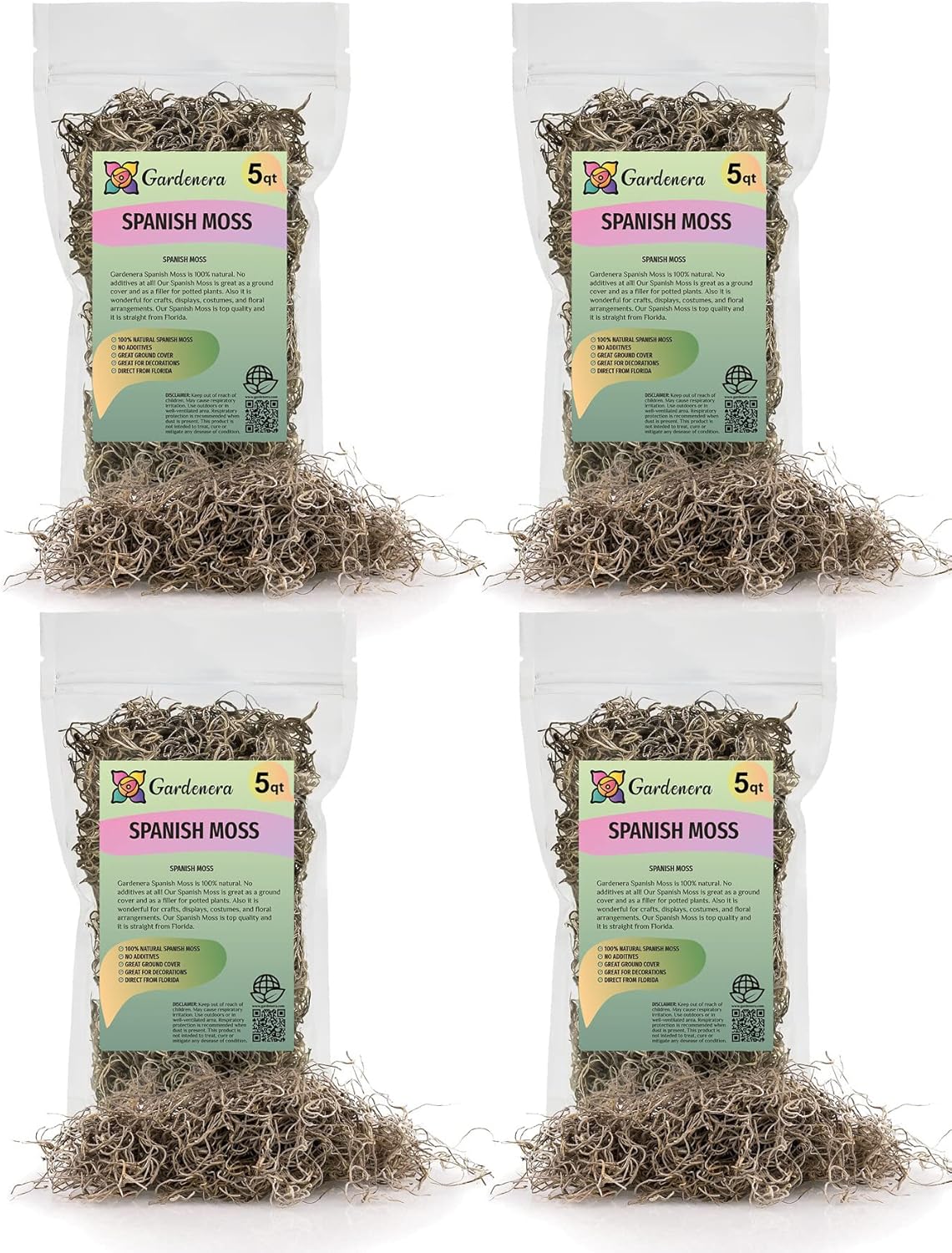 spanish moss for indoor plants Premium Natural Spanish Moss | Natural Preserved - 10 Quart - Great Ground Cover