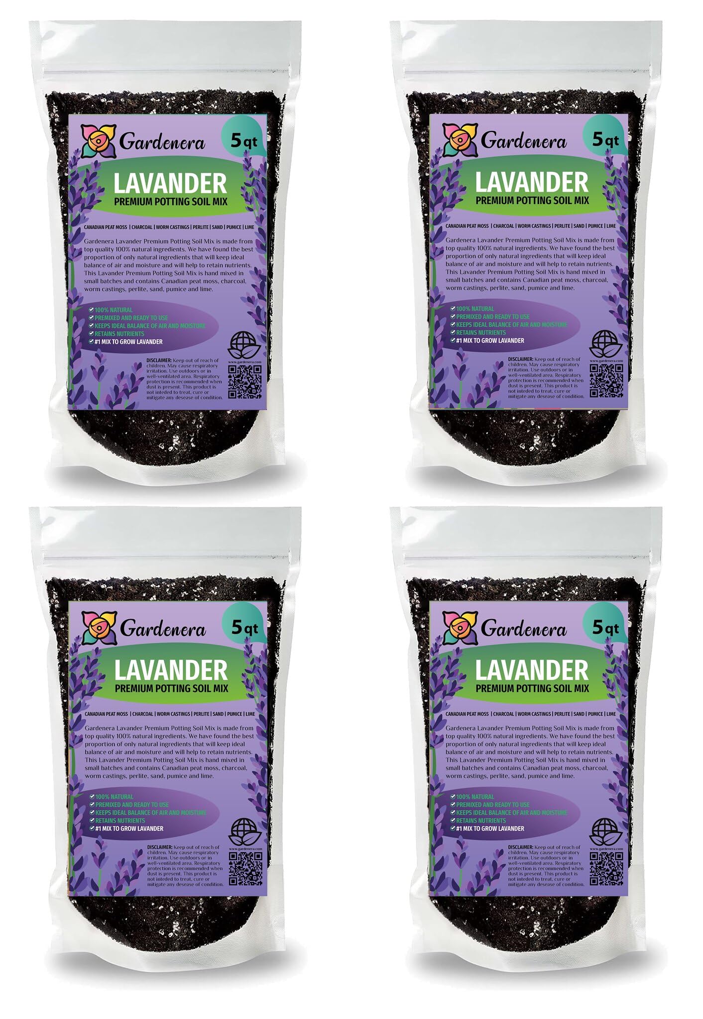 Gardenera Lavender Potting Mix - Create a Tranquil Garden Retreat with Thriving Lavender - 20 QUARTS