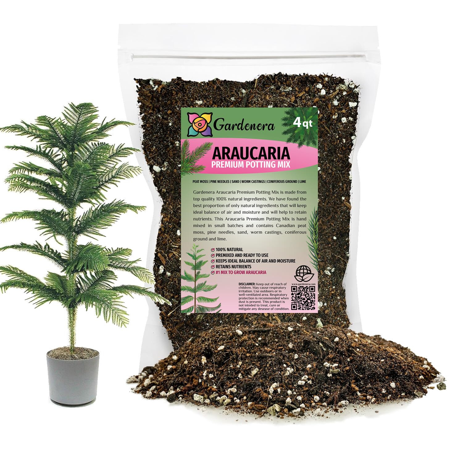 potting mix for trees GARDENERA Premium Araucaria Potting Soil Mix - Perfect Balance of Nutrients, Drainage, and Aeration for Healthy Araucaria Trees