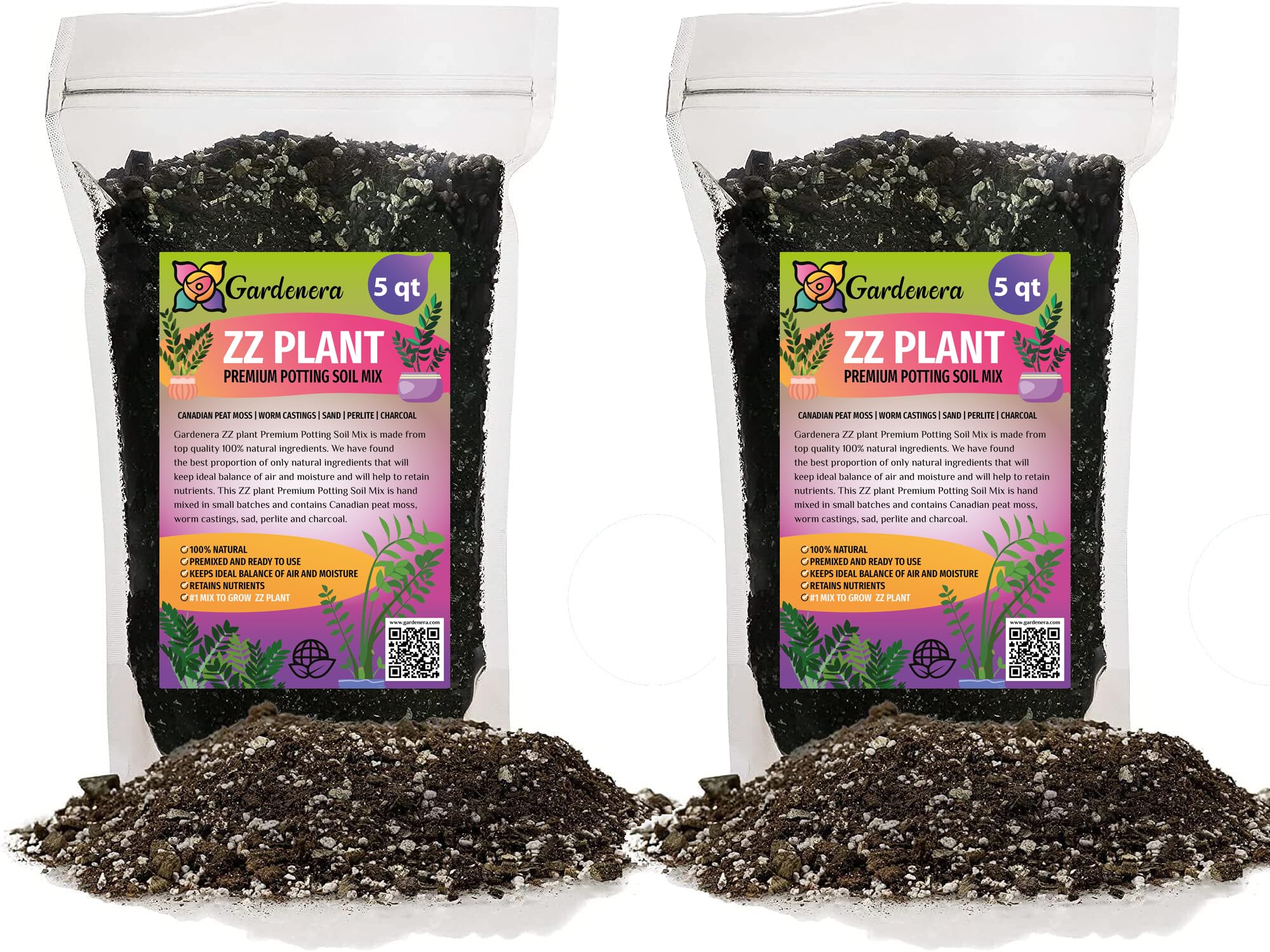 Gardenera Premium ZZ Plant Expert-Grade Soil - Fast-Draining Formula Ensuring Long-Lasting Plant Vitality - 10 QUARTS