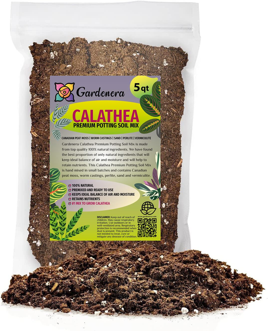 calathea potting mix recipe Gardenera Calathea Plant Potting Soil - All-Natural Blend for Thriving Calathea Plants - Boosts Root Health and Distinctive Foliage - 10 QUART