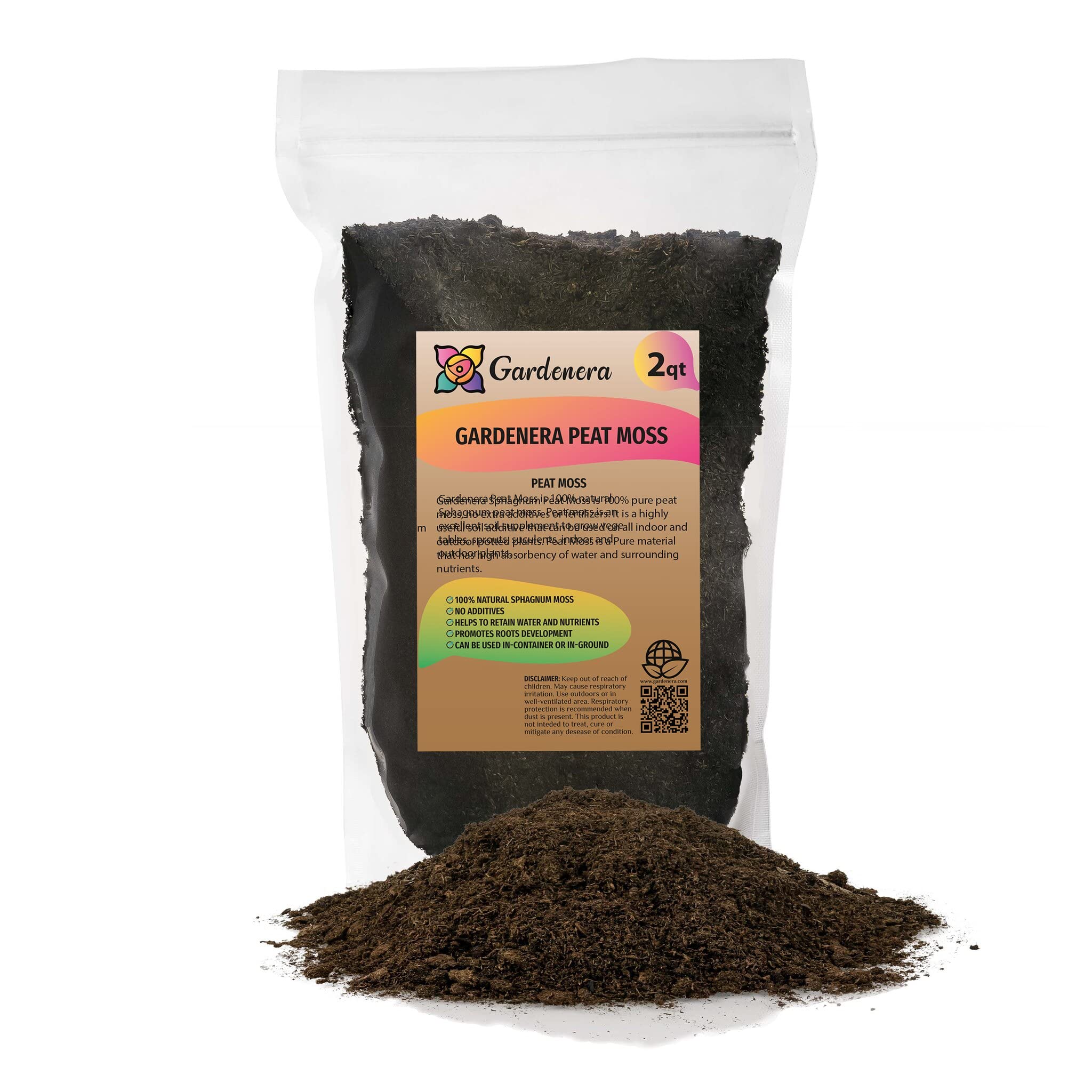 GARDENERA Premium Sphagnum Peat Moss - Perfect Gardening Soil Amendment - 1 QUART