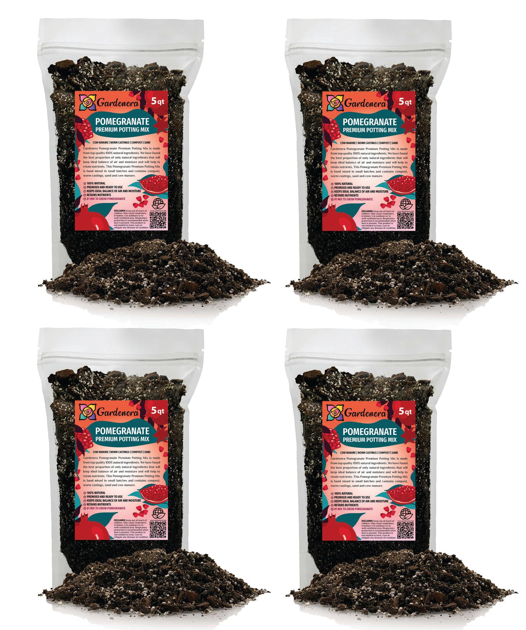 good fertilizer for pomegranate plants Gardenera Premium Pomegranate Potting Soil Mix - Ideal Nutrient Blend for Growing Robust, Flavorful, and Bountiful Pomegranate Trees