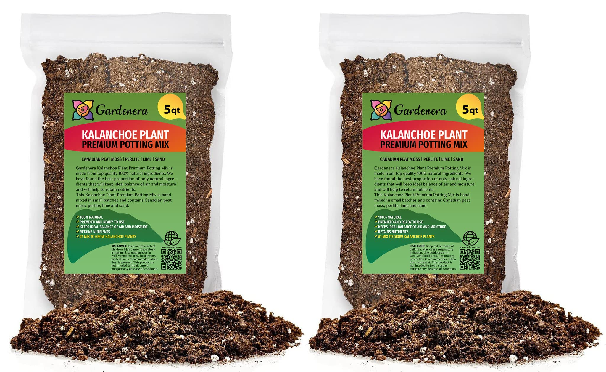 Gardenera Premium Kalanchoe Plant Potting Mix - Nourish and Revitalize Your Plants with a Perfect Blend of Natural Ingredients - 2 QUART