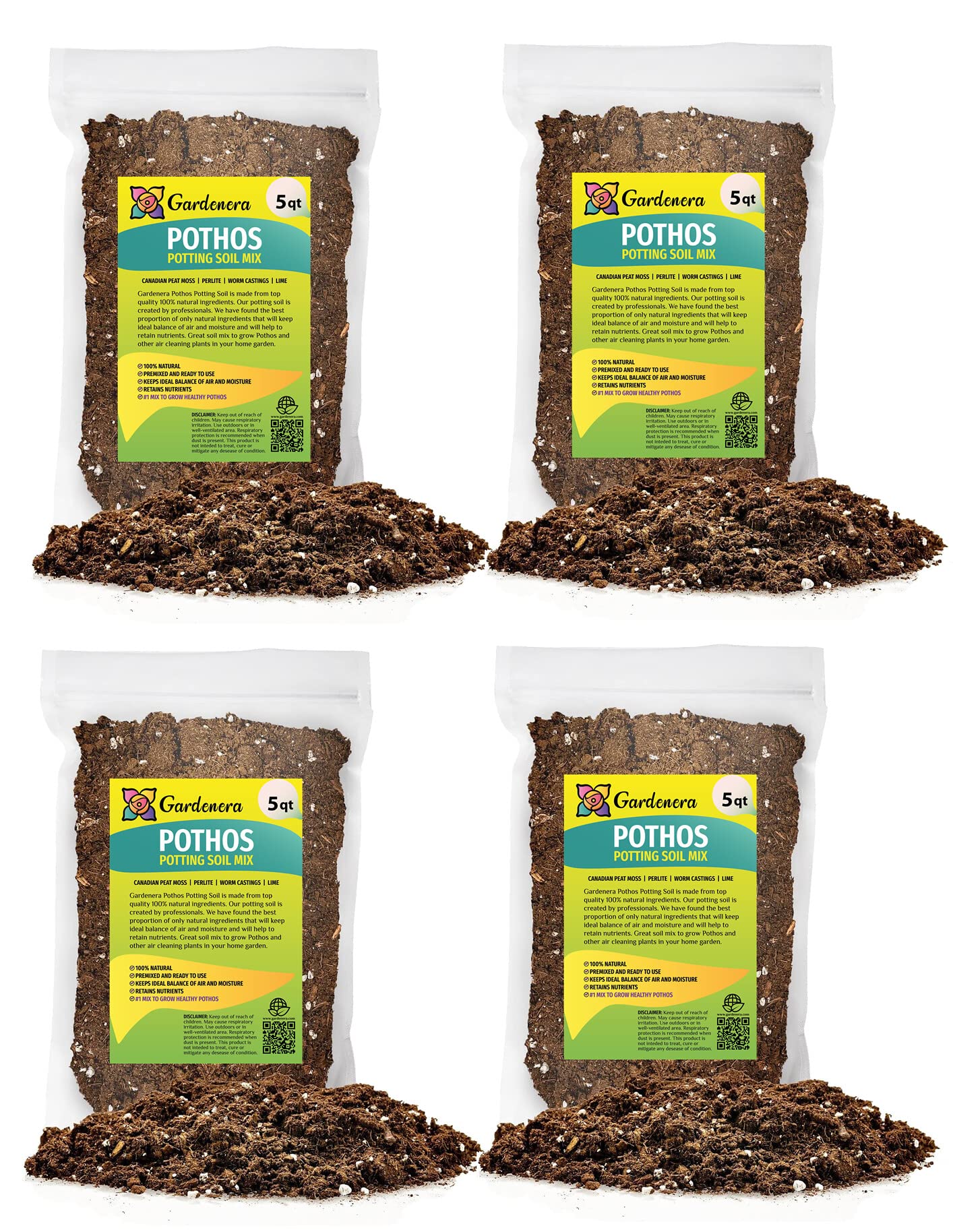 potting soil mix for pothos GARDENERA Air-Purifying Plant Potting Mix - 2 QUART - Potting Soil for Pothos, Parlor Palm, and Peace Lily