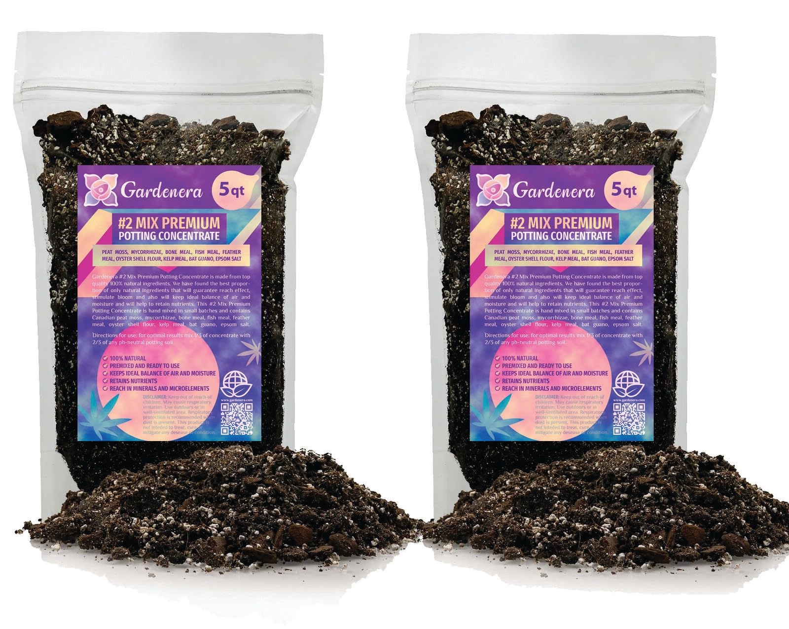 Gardenera Premium Organic #1 Potting Soil Mix - Ideal Nutrient Blend for Robust, High-Yield, and Beautifully Blooming Outdoor Guerrilla Growing Plants - 10 QUART