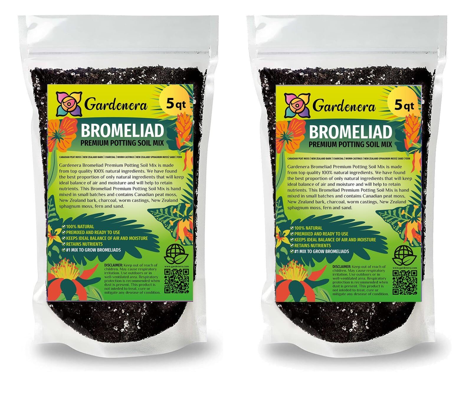 Gardenera Bromeliad Potting Mix - Crafted for Superior Performance and Exquisite Blooms - 10 QUARTS