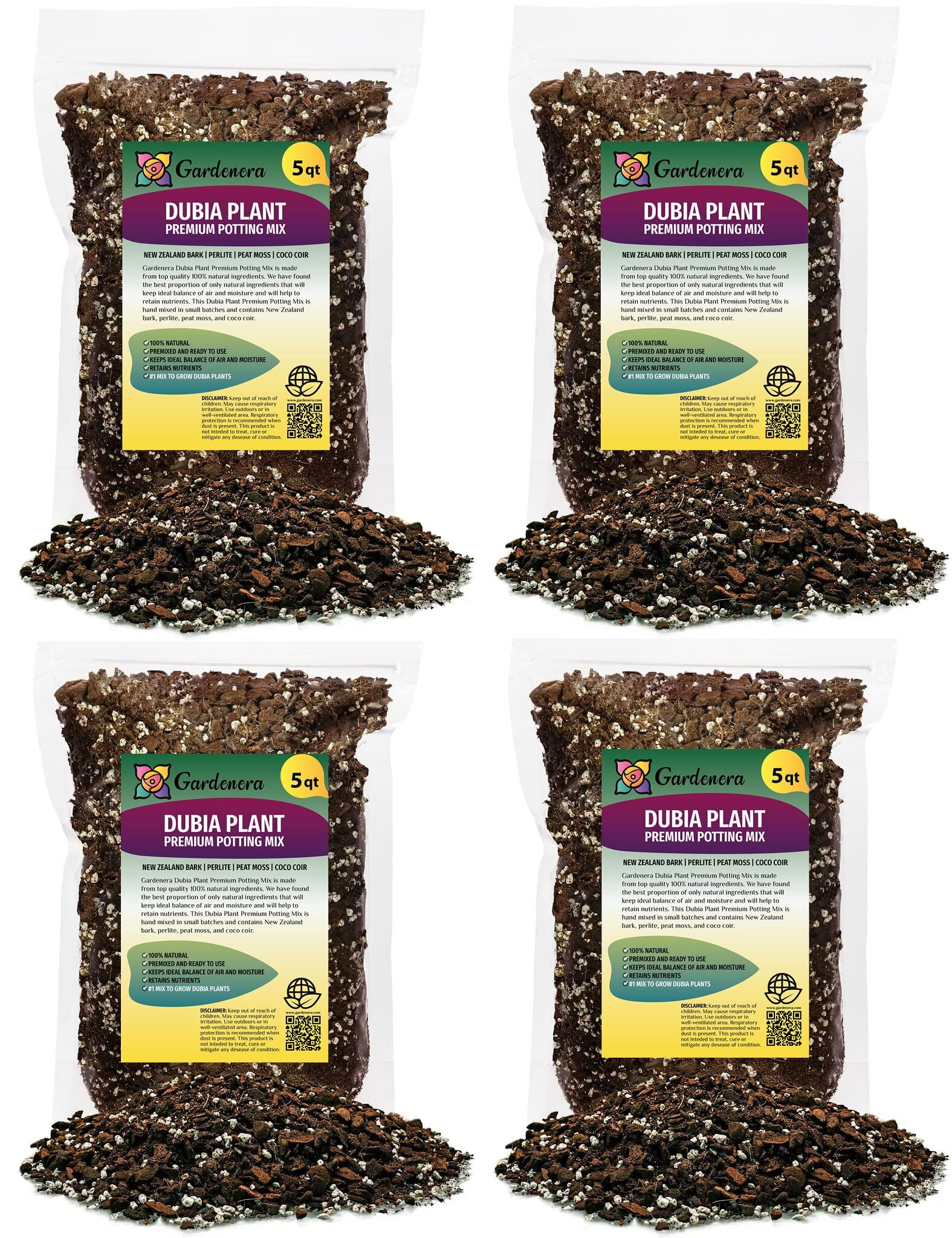 Gardenera Premium Monstera Dubia Potting Mix - Hand-Crafted with The Finest Ingredients - 10 Quart (2 Bags of 5 Quart)