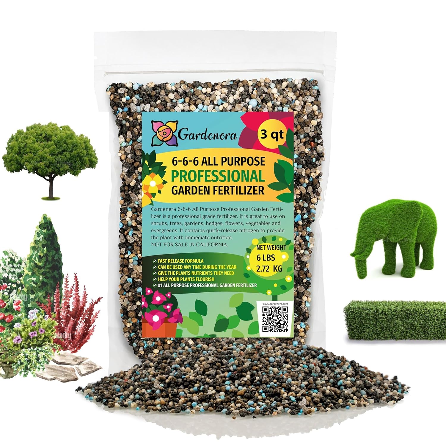 fertilizer for plants and shrubs Gardenera 6-6-6 All Purpose Professional Garden Fertilizer - Nourish Your Plants for Healthy Growth and Vibrant Blooms
