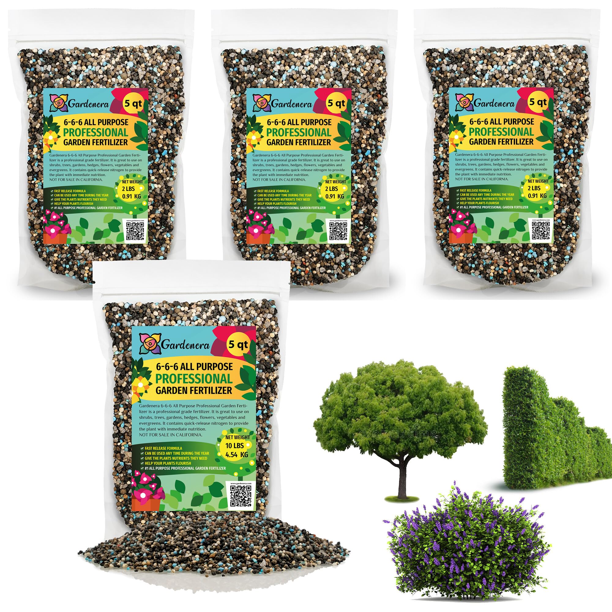 Gardenera 6-6-6 All Purpose Garden Fertilizer - Unleash The Full Potential of Your Garden with Expert Nutrition - 20 QUARTS