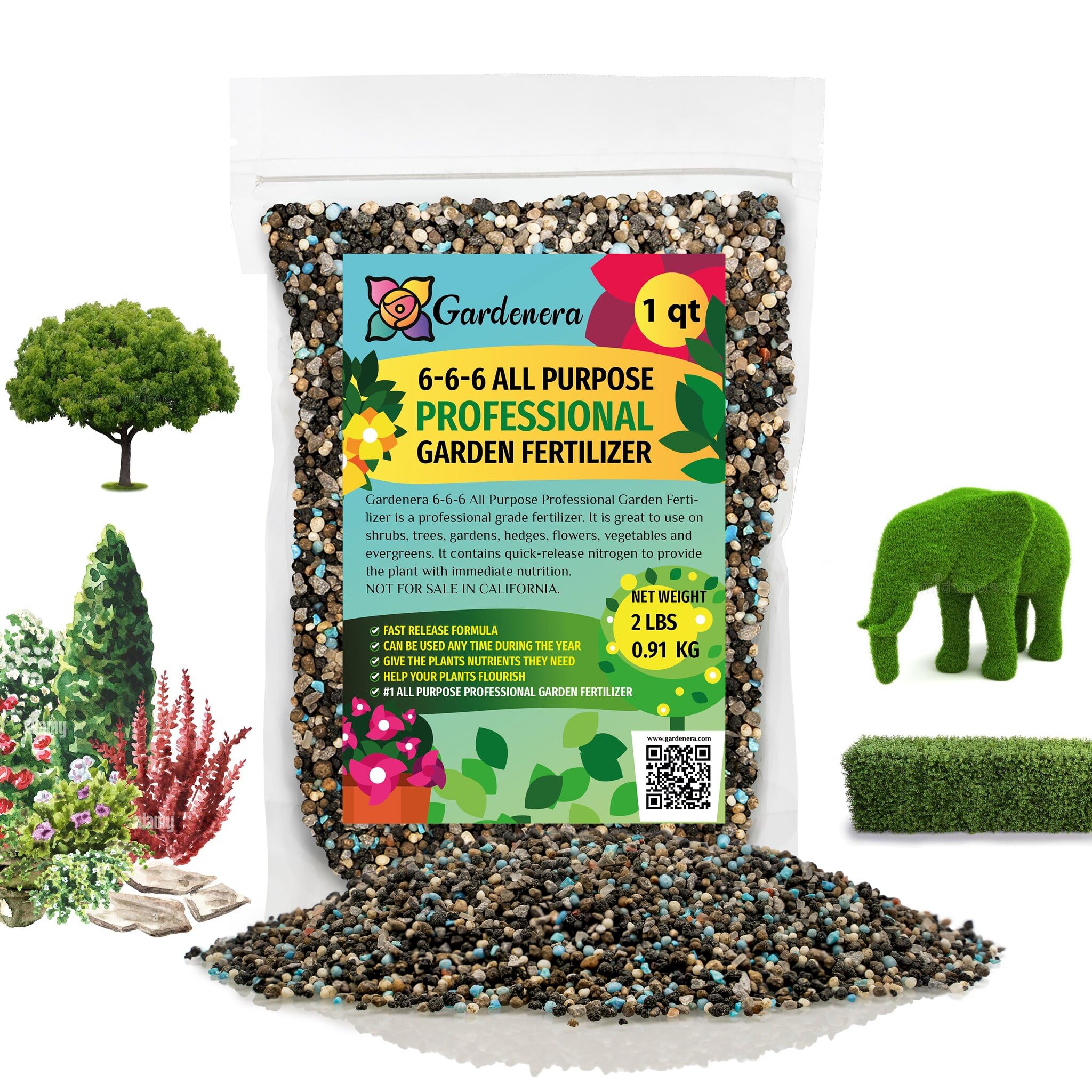 Gardenera 6-6-6 All Purpose Garden Fertilizer - Unleash The Full Potential of Your Garden with Expert Nutrition - 20 QUARTS