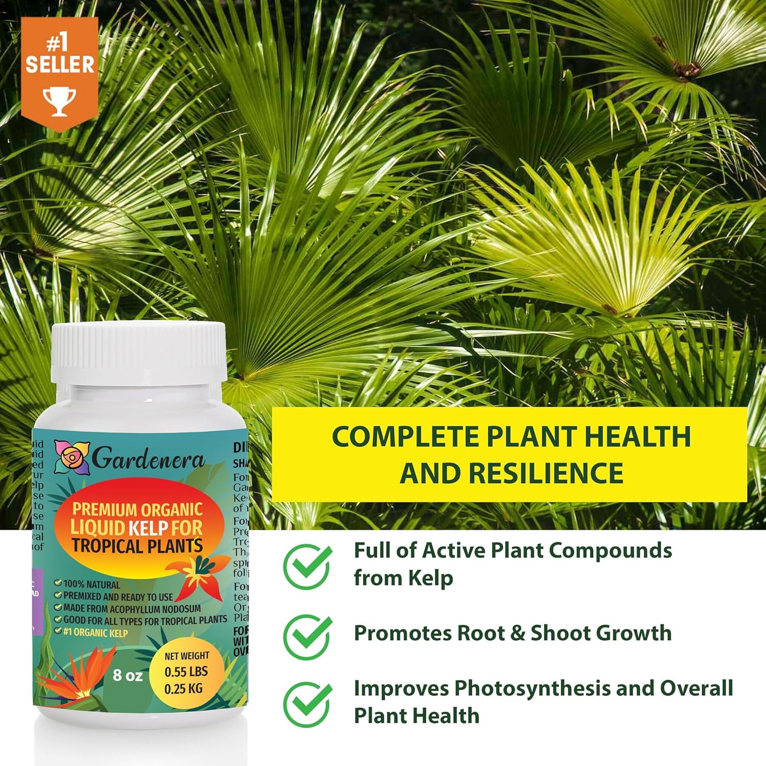 Specific Care for Tropical Beauties - 32 oz - Concentrated Kelp & Seaweed Extract for Thriving Tropical Plants