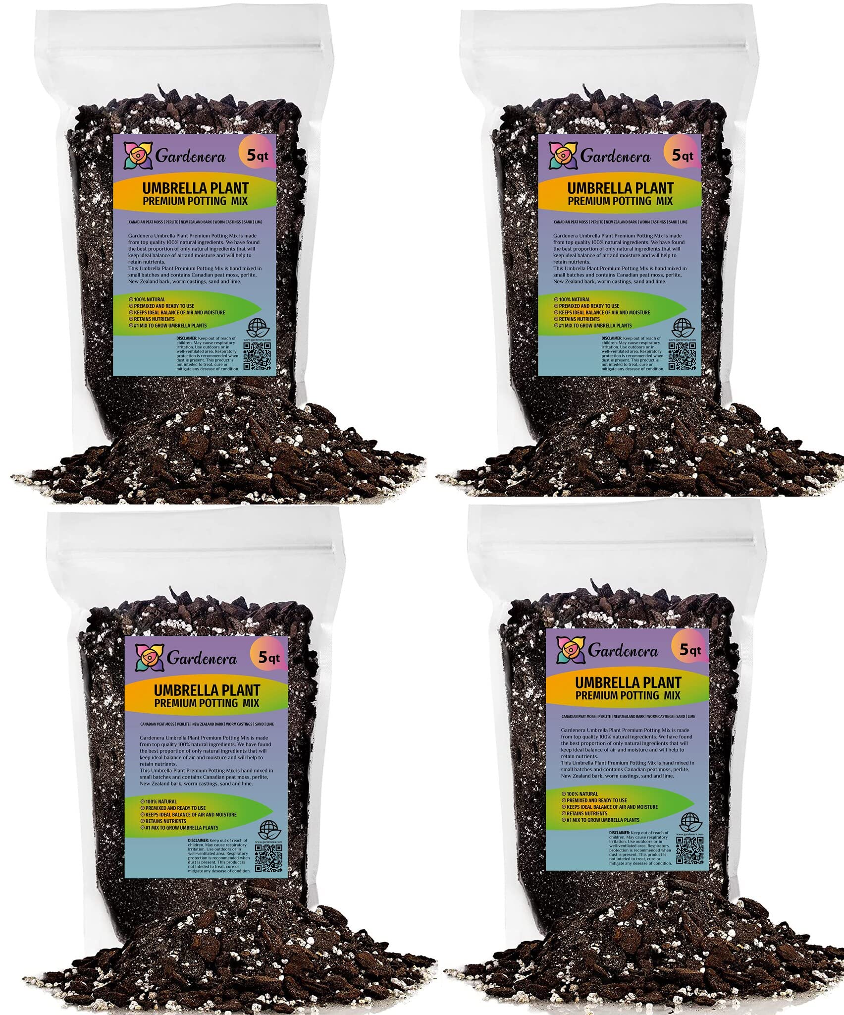 Gardenera Premium Potting Mix for Umbrella Plants - Nutrient-Packed and Easy to Use - 2 QUART