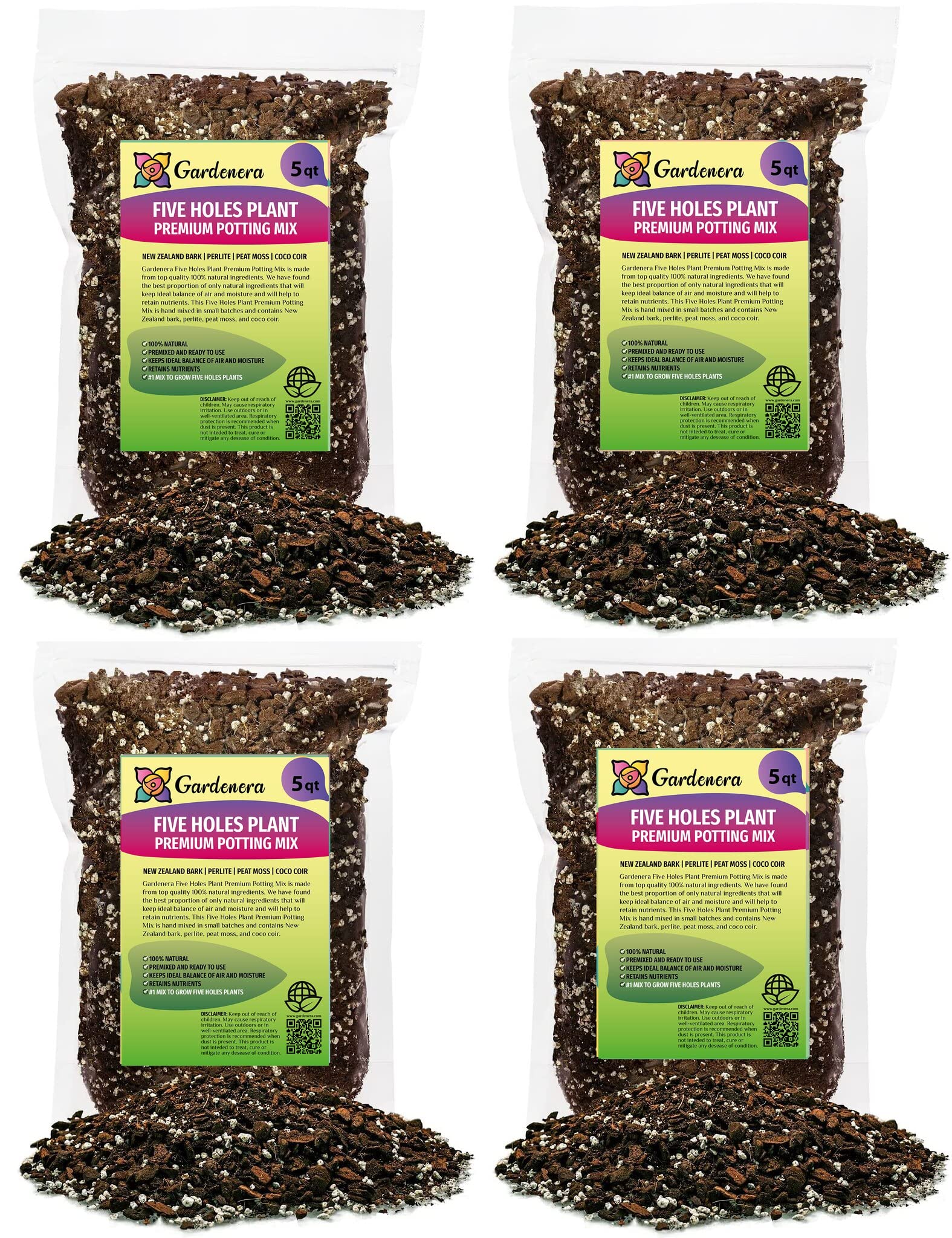 PREMIUM Organic Planting Mix for Five Holes Monstera - Promotes Steady Growth and Vibrant Leaves - 10 Quart (2 Bags of 5 Quart)