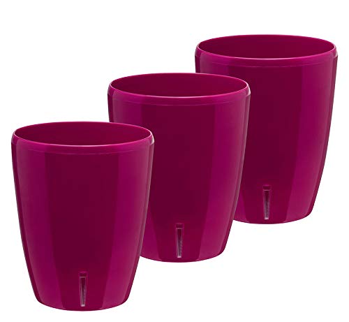 Gardenera 4.9" ORCHIDEA Self Watering Pots for Orchids in Lilac (Set of 3) - Decorative Wicking Planter with w/Great Aerification, Drainage and Water Level Indicator