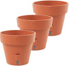 Santino 7.9 Inch Latina Self Watering Planters (Set of 3) in Terracotta - Flower Pot with Bottom Watering and Water Level Indicator for Indoor/Outdoor use for All Plants, Flowers, Herbs