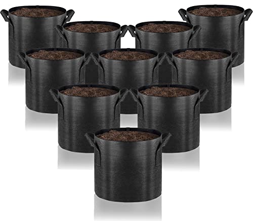 Gardenera 1-Gallon Aeration Grow Bags - Set of 10 Durable Fabric Pots with Handles for Growing Healthy and Vibrant Plants