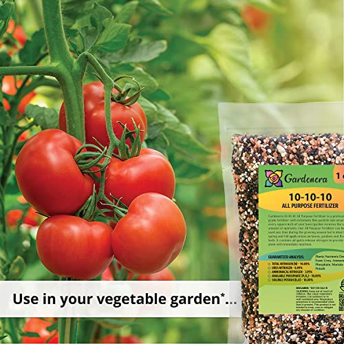 Gardenera Premium All-Purpose Fertilizer 10-10-10 - Fertilizer for Vegetable Garden & Flowerbed Roses & Large Shrubs and Fruit Trees - 3 Quart