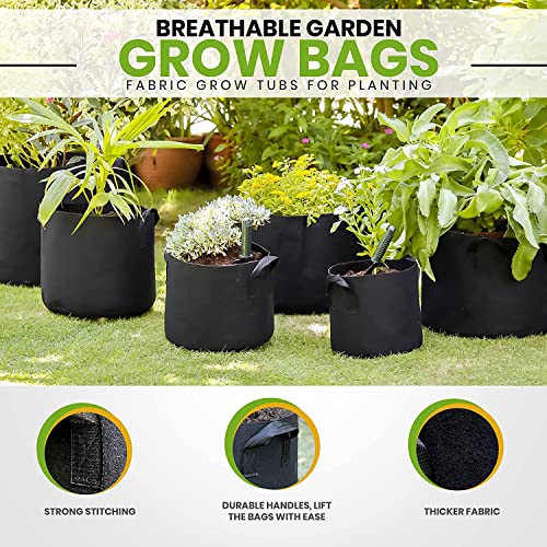 Gardenera Aeration Planters - 20-Pack 1 Gallon Fabric Grow Bags with Handles, Ideal for Seed Starting and Transplanting